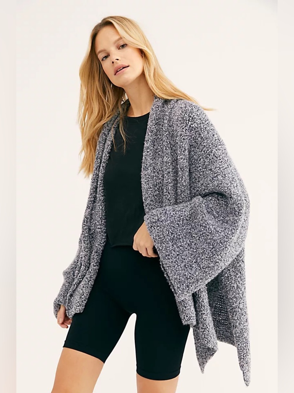 Free People Textured Blue swing cardigan-XS